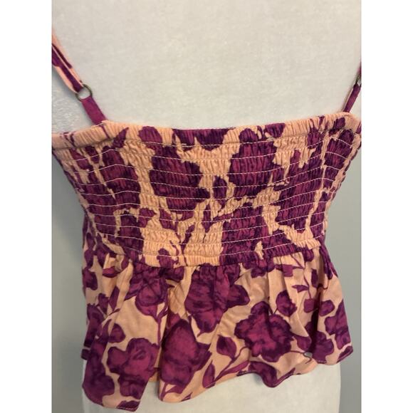 Jen's Pirate Booty Top M Boho Smocked Cami Peplum Floral Gypsy Festival Designer - Picture 14 of 14